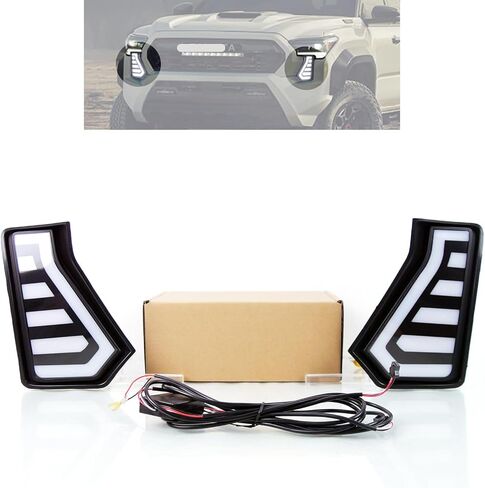 LED Front Side Marker Light DRL Fog Lamp Fit for 2016-2023 Toyota Tacoma Daytime Running Light with White/Amber Sequential Turn Signal light Driving Light Headlight in Saudi Arabia