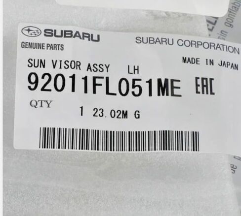Subaru 2017-2023 Impreza Crosstrek Interior Sun Visor Shade Driver Side 92011FL051ME Genuine OEM in Kuwait