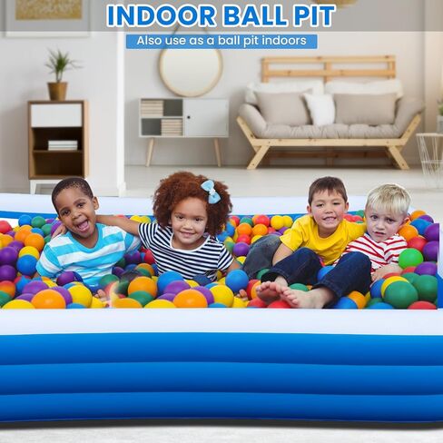 Inflatable Swimming Pool for Family, 130" x 72" x 22" Large Blow Up Pool for Adults & Kids, Thickened Backyard Pool with Pump, Quick Inflation Summer Outdoor Water Party Pool in Kuwait