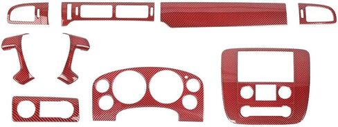 Linskip Black Carbon Fiber Combo Kits Compatible with 2007-2013 Chevy Avalanche Tahoe Suburban Silverado & GMC Yukon Sierra, Dash Console Carbon Fiber Trim Set in Kuwait