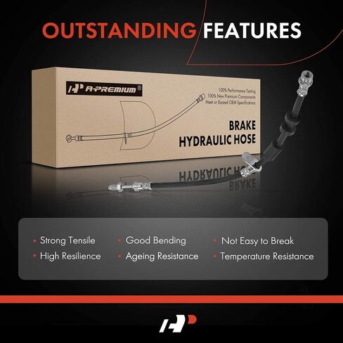 A-Premium Front Driver or Passenger Brake Hydraulic Hose Compatible with Select Ford and Lincoln Models - Escape 2018-2019, MKC 2015-2019 - Replace# EJ7Z2078A in Kuwait