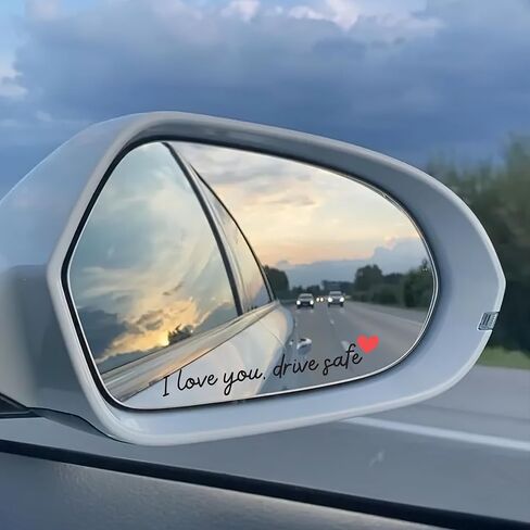 KATINAT 3X I Love You Drive Safe Mirror Sticker, Car Stickers for Women, Automotive Decals, Rear View Mirror Sticker, Stocking Stuffers for Women, Men, I Love You Gifts (ILUDS Black) in Kuwait