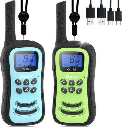 QUOLIX Walkie Talkies for Kids 3 Pack, Rechargeable Kids Walkie Talkies Toy for 3-12 YrO Boys, Long Range Walkie Talkie with 22 Channels & Flashlight Birthday Gifts for Kids Outdoor Adventure in Saudi Arabia