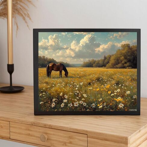 FUKVHIL DIY Paint by Numbers for Adults Beginner, Spring Horse Grazing Pasture, Paint by Numbers Kit Painting by Numbers for Adults, 16"x20", Bright in Kuwait
