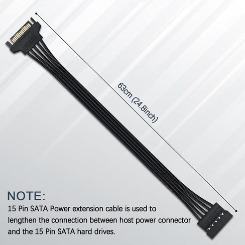 COMeap 15 Pin SATA Power Extension Cable Male to Female Braided Adapter Black 24-inch(60CM) in Saudi Arabia