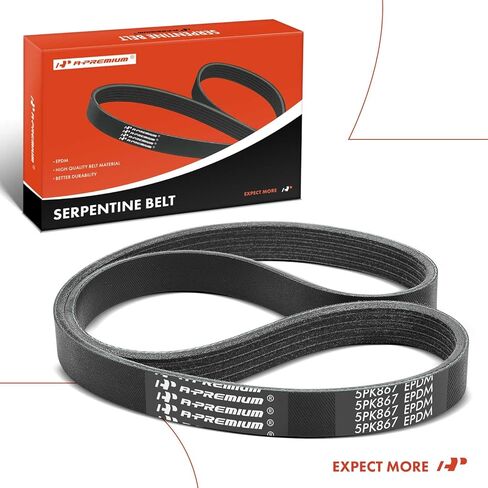 A-Premium Serpentine Belt 34.12 In For Toyota, BMW, Ford, Isuzu, Mazda, Mercury, Mitsubishi, Pontiac, Volvo, Kenworth & Daewoo Cars - Tacoma, 4Runner, 320i, 323Ci, 325i, 330xi, X5, MX6 in Kuwait