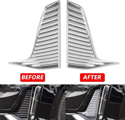 2PC Chrome ABS Front Fog Light Lamp Frame Cover Trim for Cadillac XT6 2020 2021 in Saudi Arabia