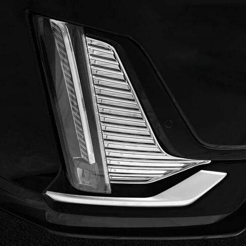 2PC Chrome ABS Front Fog Light Lamp Frame Cover Trim for Cadillac XT6 2020 2021 in Saudi Arabia