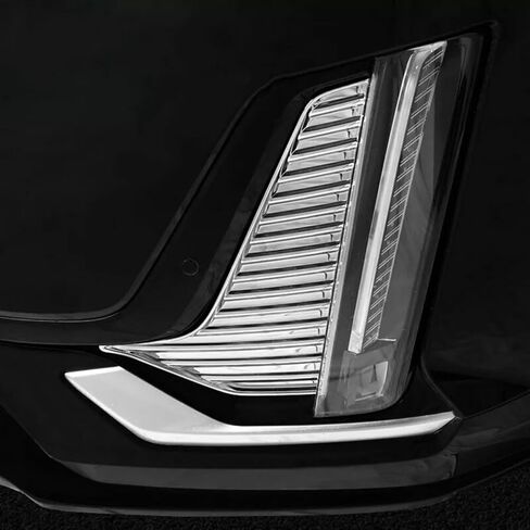 2PC Chrome ABS Front Fog Light Lamp Frame Cover Trim for Cadillac XT6 2020 2021 in Saudi Arabia