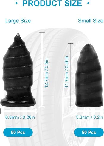 100 PCS Tire Repair Rubber Nail, Vacuum Tire Repair Kits Spiral Rubber Screws, Fast Self-Service Tool for Car, Truck, Motorcycle, Tractor Tire Puncture Repair, with Storage Box and Screwdriver in Saudi Arabia