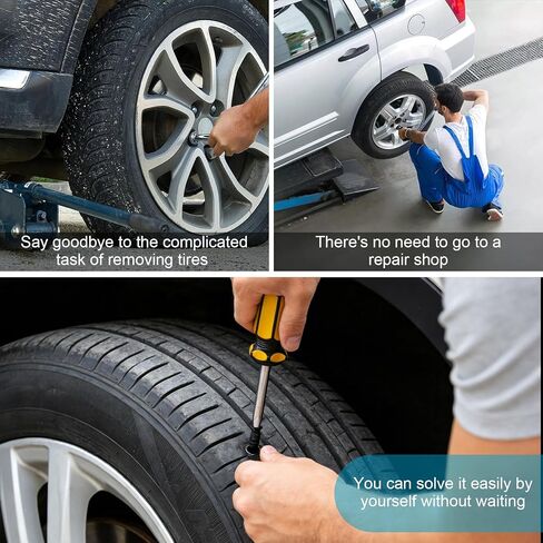 100 PCS Tire Repair Rubber Nail, Vacuum Tire Repair Kits Spiral Rubber Screws, Fast Self-Service Tool for Car, Truck, Motorcycle, Tractor Tire Puncture Repair, with Storage Box and Screwdriver in Saudi Arabia