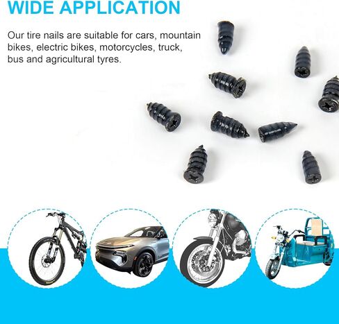 100 PCS Tire Repair Rubber Nail, Vacuum Tire Repair Kits Spiral Rubber Screws, Fast Self-Service Tool for Car, Truck, Motorcycle, Tractor Tire Puncture Repair, with Storage Box and Screwdriver in Saudi Arabia