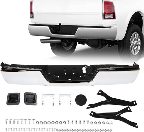 Rear Bumper Assembly Compatible with Ram 2500 3500 2013-2018 without Park Sensor Holes Chrome Back Bumper 68207306AA-PFM CH1103128 in Kuwait