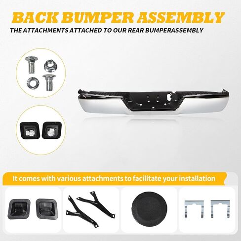 Rear Bumper Assembly Compatible with Ram 2500 3500 2013-2018 without Park Sensor Holes Chrome Back Bumper 68207306AA-PFM CH1103128 in Kuwait