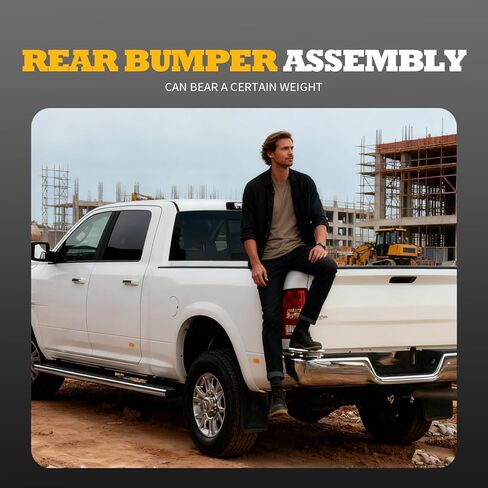 Rear Bumper Assembly Compatible with Ram 2500 3500 2013-2018 without Park Sensor Holes Chrome Back Bumper 68207306AA-PFM CH1103128 in Kuwait