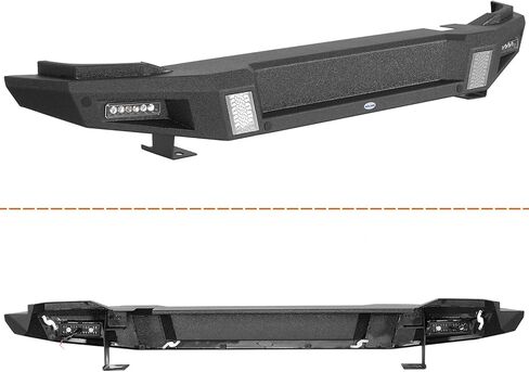 Hooke Road 21-26 Bronco Rear Bumper for 2021-2026 Ford Bronco(Exclude Bronco Sport & Raptor), Offroad Heavy Duty Steel Back Bumper with 2×18W LED Lights, Sensor Holes in Kuwait