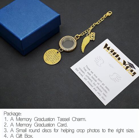 2026 Graduation Tassel Photo Charm Graduation Memorial Tassel Charm Photo Fram with in Loving Memory Card 2026 Graduation Gifts Personalized Memorial Tassel with Angel Wings (Gold) in Saudi Arabia