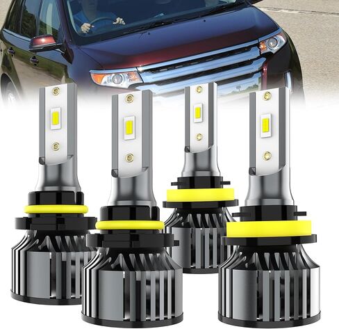 For 2007-2023 Ford Edge light Bulbs, 9005 High Beam H11 Low Beam Combo, 4PCS in Kuwait