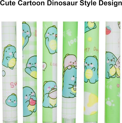 Maydahui 12 Pcs Cute 0.7mm 2B Dinosaur Mechanical Pencils With Eraser and 100 Pcs Lead Refills Dino Auto Pencils For Drawing Writing Sketching Stationery Supplies in Kuwait
