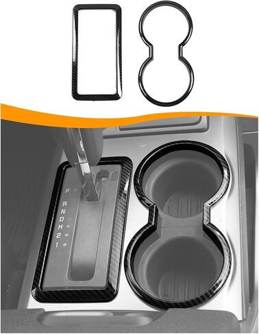 Central Control Gear Shift Cup Holder Panel Trim Cover Compatible with Ford F150 Raptor 2009-2014 Carbon Fiber Interior Accessories in Kuwait