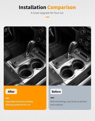 Central Control Gear Shift Cup Holder Panel Trim Cover Compatible with Ford F150 Raptor 2009-2014 Carbon Fiber Interior Accessories in Kuwait