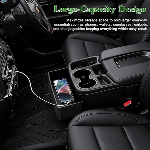 Center Console Hanging Organizer Box for 2019-2026 Chevy Silverado/GMC Sierra 1500 & 2020-2026 Silverado/Sierra 2500HD 3500HD Interior (Split-Bench Folding Seat Only) in Saudi Arabia