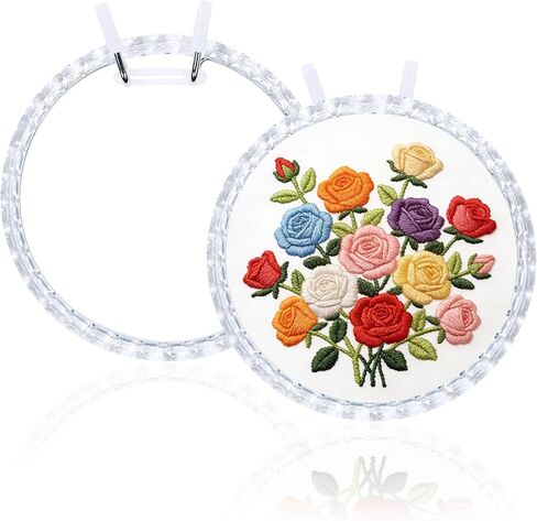 2 Pack 6 Inch Adjustable Embroidery Hoops, Metal Spring Tension Cross Stitch Hoops, Plastic & Metal Sewing Hoops for DIY Crafts, Embroidery & Home Decor (Purple) in Saudi Arabia