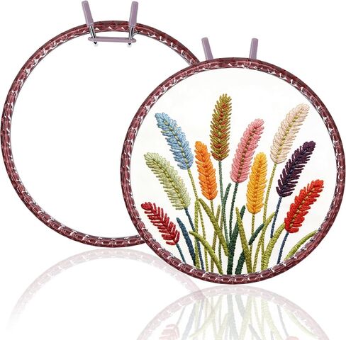 2 Pack 6 Inch Adjustable Embroidery Hoops, Metal Spring Tension Cross Stitch Hoops, Plastic & Metal Sewing Hoops for DIY Crafts, Embroidery & Home Decor (Purple) in Saudi Arabia