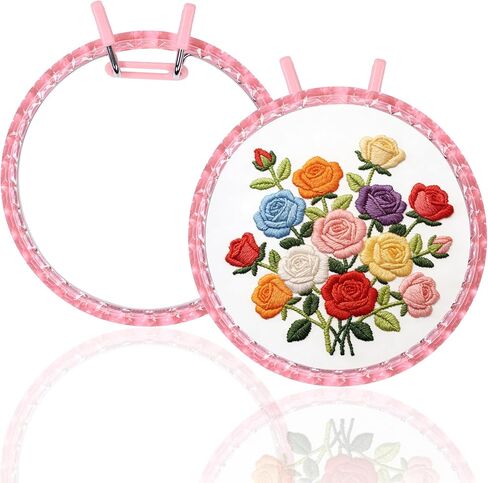 2 Pack 6 Inch Adjustable Embroidery Hoops, Metal Spring Tension Cross Stitch Hoops, Plastic & Metal Sewing Hoops for DIY Crafts, Embroidery & Home Decor (Purple) in Saudi Arabia