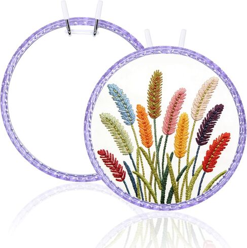2 Pack 6 Inch Adjustable Embroidery Hoops, Metal Spring Tension Cross Stitch Hoops, Plastic & Metal Sewing Hoops for DIY Crafts, Embroidery & Home Decor (Purple) in Saudi Arabia