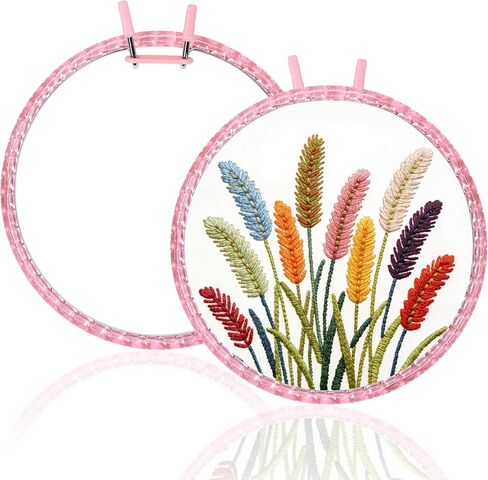 2 Pack 6 Inch Adjustable Embroidery Hoops, Metal Spring Tension Cross Stitch Hoops, Plastic & Metal Sewing Hoops for DIY Crafts, Embroidery & Home Decor (Purple) in Saudi Arabia