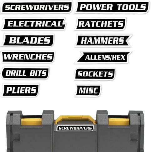 12 Pcs Magnet Tool Box Labels General Tool Box Organize Accessories Reusable Toolbox Labels Magnet Toolbox Tags for Steel Toolboxes Carts Drawers Cabinets in Saudi Arabia