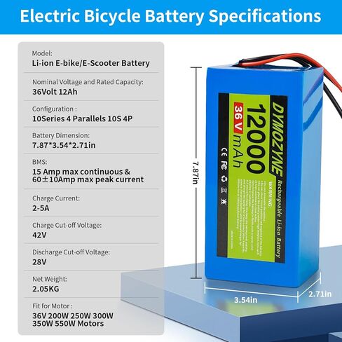 36V 48V Ebike Battery, 12Ah 20Ah Lithium-ion Battery Pack with 30A BMS, High Power Replacement Battery for 100W-2000W Electric Bike Motor, Scooter, Go-Kart & DIY E-Bicycle, Long Range Cycles in Kuwait