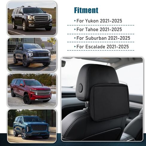 قطعتان من واقيات شاشة وضع التخزين ليوكون/تاهو/للضواحي/لإسكاليد 2021-2025 2026، شاشة الترفيه الخلفية من النيوبرين غطاء مبطن واقٍ من الغبار مع رباط in Kuwait
