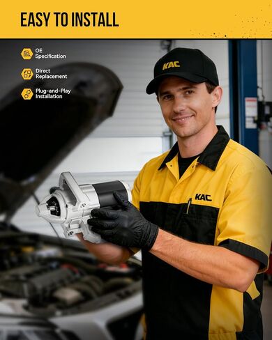 KAC 17564N Starter Motor Fit for 1994-1995,1997-1998,2001-2002 Jeep Wrangler 2.5L,1996-1998 Dakota 2.5L,1994-1998 Cherokee 2.5L 1.4KW Replace 17564,17564N,M1T79481,M1T79482,91273197,4796981 in Kuwait