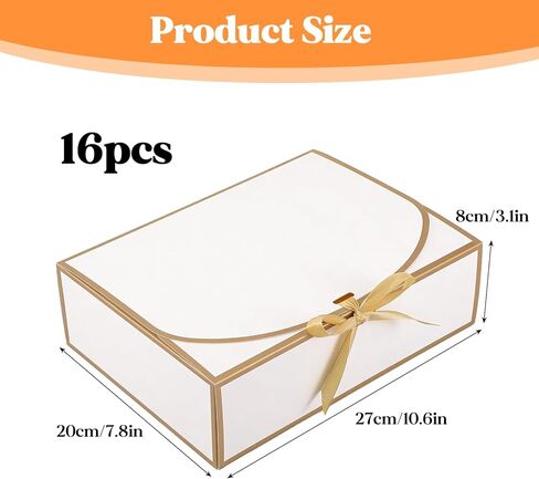 kenaeooe 16 Pack 10.6x7.8x3.1 Inch White Gift Boxes with Lids, Bridesmaid Proposal Box, Luxury Gift Box with Ribbon for Wedding, Birthday, Christmas, Graduation, Party in Saudi Arabia