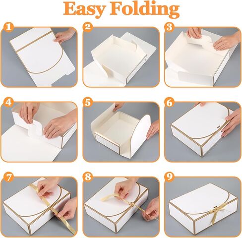 kenaeooe 16 Pack 10.6x7.8x3.1 Inch White Gift Boxes with Lids, Bridesmaid Proposal Box, Luxury Gift Box with Ribbon for Wedding, Birthday, Christmas, Graduation, Party in Saudi Arabia