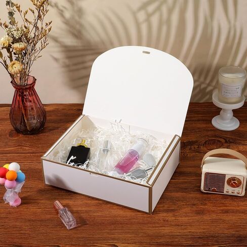 kenaeooe 16 Pack 10.6x7.8x3.1 Inch White Gift Boxes with Lids, Bridesmaid Proposal Box, Luxury Gift Box with Ribbon for Wedding, Birthday, Christmas, Graduation, Party in Saudi Arabia