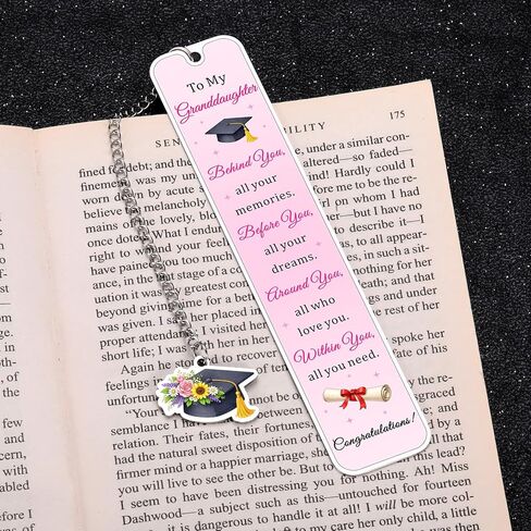 Graduation Gifts for Granddaughter 2026 - Granddaughter Graduation Gifts from Grandma Grandpa 5th 8th Grade Graduations Gift for Girls College Graduations Gift for Women Pink Bookmark 1PCS 2-Sides in Saudi Arabia