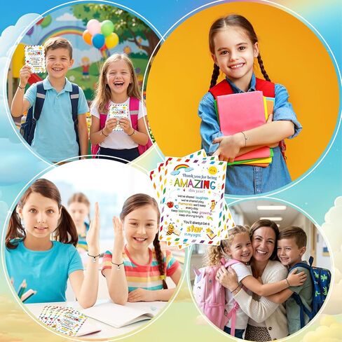 HOWAF End of School Year Gifts for Students - 30 Pack End of the Term Card with Star Bracelets, Thank You for Being Amazing Gifts for School Leavers, Graduation Favors for Kids Boys Girls in Kuwait
