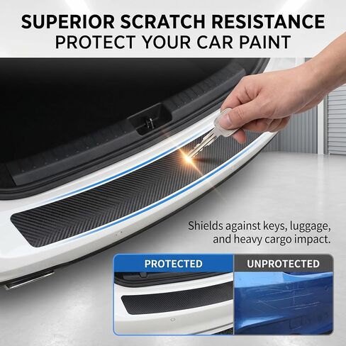 Car Rear Bumper Protector, Anti-Scratch Rear Bumper Protector Guard, 41×3.75In Door Sill Protection Strip Sticker, Universal Carbon Fiber Trunk Exterior Accessories, for Car, Truck, SUV in Saudi Arabia