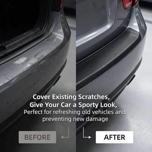 Car Rear Bumper Protector, Anti-Scratch Rear Bumper Protector Guard, 41×3.75In Door Sill Protection Strip Sticker, Universal Carbon Fiber Trunk Exterior Accessories, for Car, Truck, SUV in Saudi Arabia