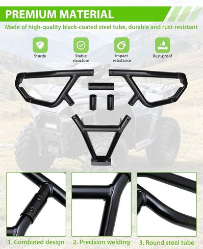 المصد الخلفي لملحقات Polaris Sportsman 450 570 2021-2026، واقي الفرشاة الخلفي الفولاذي المصد الخلفي لحماية المصد الخلفي لـ Polaris Sportsman 450 570، استبدال #2884847 in Kuwait