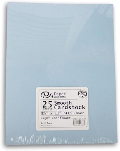 Paper Accents Card Stock Pack - 25 Sheets - 8.5 x 11 Inches - 74 lb Cover (Light Cornflower Blue) in Saudi Arabia