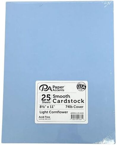 Paper Accents Card Stock Pack - 25 Sheets - 8.5 x 11 Inches - 74 lb Cover (Light Cornflower Blue) in Saudi Arabia