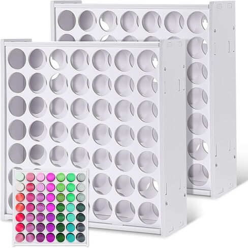 KongTiva 2 Pcs 49 Holes Acrylic Paint Organizer, Vertical Craft Paint Storage Organizer Wall-Mounted Paint Storage Rack Stand for 2oz Craft Paints in Saudi Arabia