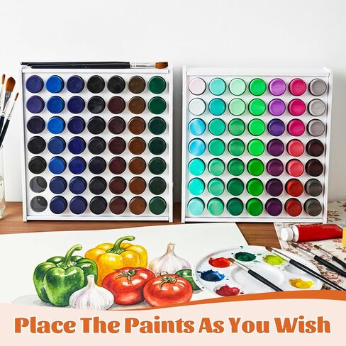 KongTiva 2 Pcs 49 Holes Acrylic Paint Organizer, Vertical Craft Paint Storage Organizer Wall-Mounted Paint Storage Rack Stand for 2oz Craft Paints in Saudi Arabia