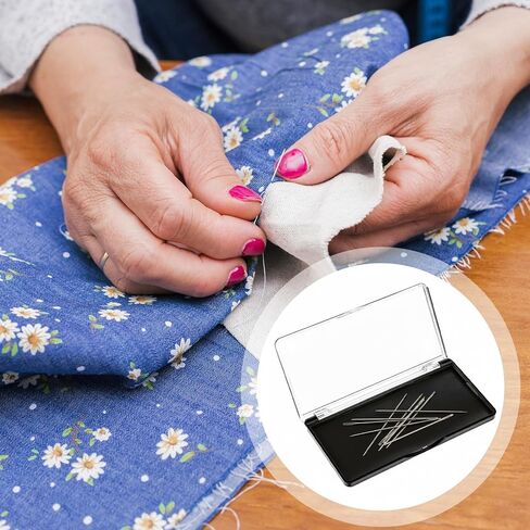 Magnetic Needle Case Sewing Needle Case with Clear Cover Strong Built-in Magnet Secures Pins Under 10.5cm Portable Needles Organizer Box for Sewing Quilting Crafts Supplies in Kuwait