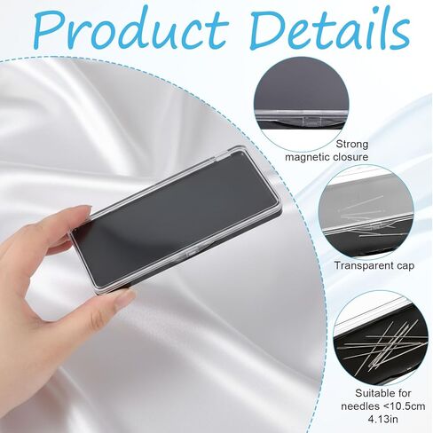 Magnetic Needle Case Sewing Needle Case with Clear Cover Strong Built-in Magnet Secures Pins Under 10.5cm Portable Needles Organizer Box for Sewing Quilting Crafts Supplies in Kuwait