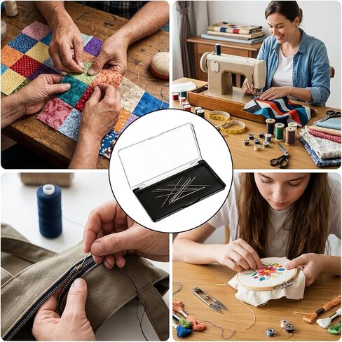 Magnetic Needle Case Sewing Needle Case with Clear Cover Strong Built-in Magnet Secures Pins Under 10.5cm Portable Needles Organizer Box for Sewing Quilting Crafts Supplies in Kuwait